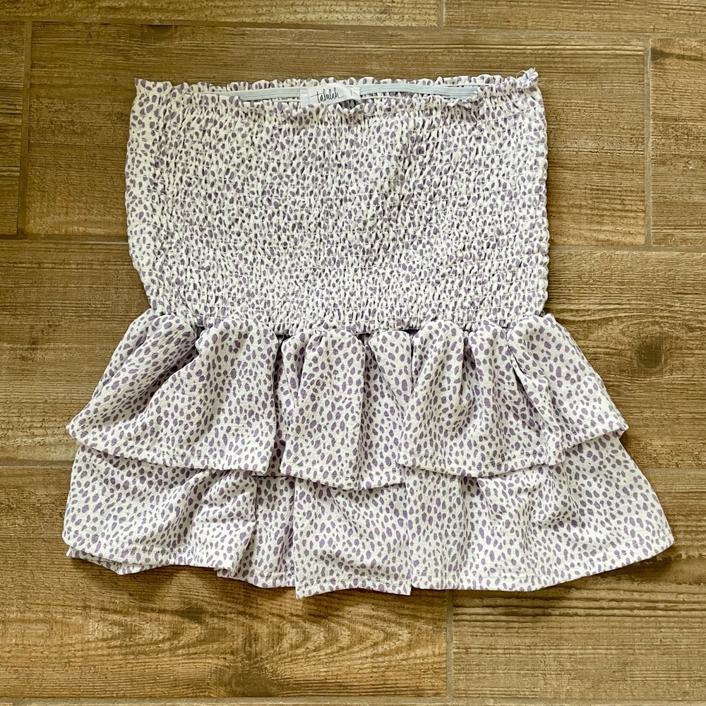 Talulah Smocked Lavender Spotted Skirt - Med